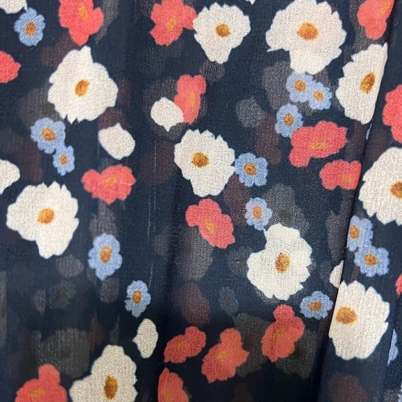 Keepsake Blue Floral maxi Dress Mock size XS Ruffle - Picture 6 of 7